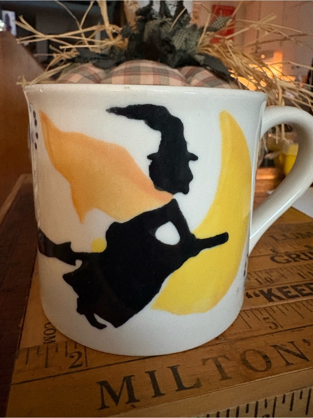 Vintage Starbucks Barista Hartstone Witch Moon Halloween Stoneware Coffee Mug